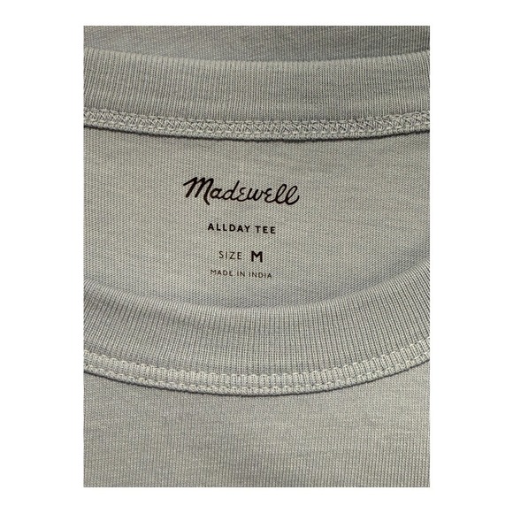 Madewell Allday Tee Mens Light Blue Crew Neck Short Sleeve Casual Size Medium - Picture 4 of 7